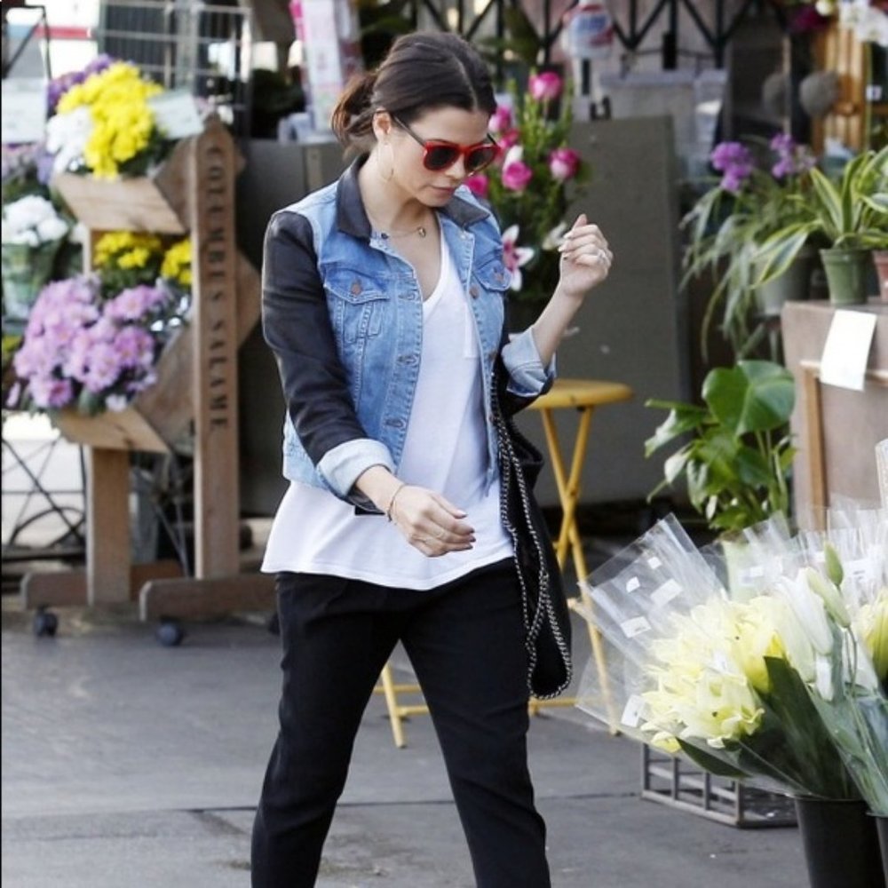 J Brand Bowie Denim Jacket with Coated Sleeves - Picture 2 of 11